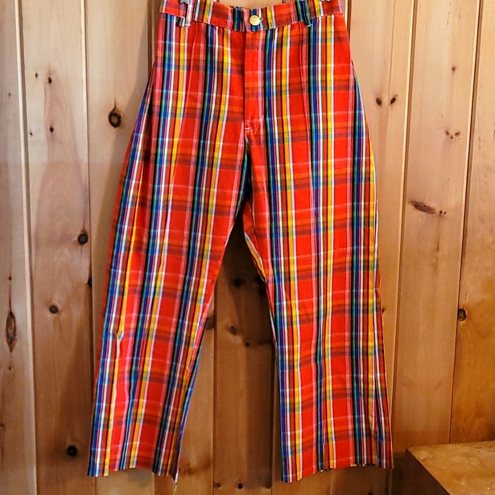 Big Bud Press sz M Rainbow Plaid Western Pants